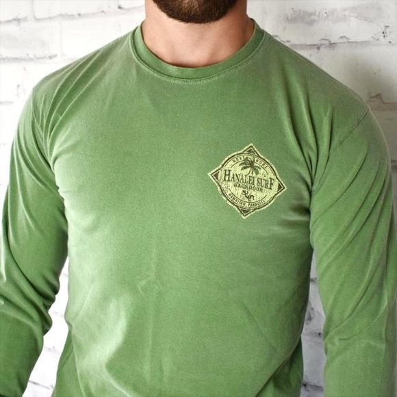 Gildan Garment Dyed North Shore Hanalei Backdoor Surf Shop Graphic Tee - Picture 2 of 4